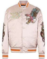 Philipp Plein - Bomberjacke Aus Glänzendem Satin Mit Tattoo-Patches Und Strass - Lyst