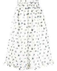 Cecile Bahnsen クロップド ワイドパンツ - ホワイト