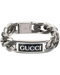Gucci - Sterling Enamel Tag Bracelet - Men's - Sterling /enamel - Lyst
