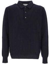 Lardini - Ribbed-Knit Cashmere Polo Shirt - Lyst