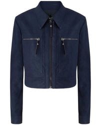 Pinko - Arzignano Cropped Nubuck Leather-Effect Jacket - Lyst