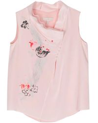 Shiatzy Chen - Floral-Print Silk Vest - Lyst