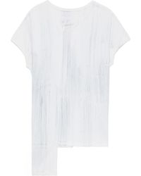 Y's Yohji Yamamoto - T-shirt Met Asymmetrische Afwerking - Lyst