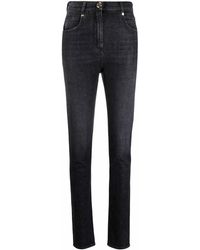 Balmain - High-waisted Button-detail Denim Jeans - Lyst