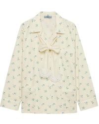 Prada - Bouquet-Print Old-Canvas Shirt - Lyst