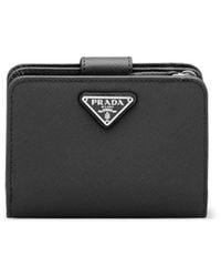 Prada - Small Saffiano-Leather Wallet - Lyst