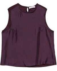 Whyci - Mouwloze Blouse Met Keyhole-Detail - Lyst