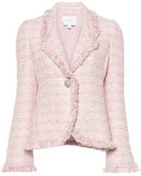 Giambattista Valli - Frayed-edge Tweed Jacket - Lyst