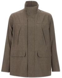 Herno - Parka De Cuello Alto Con Bolsillos De Solapa - Lyst