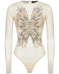 Amen - Bead-Embellished Cut-Out Bodysuit - Lyst