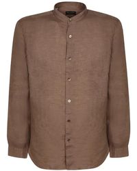 Dell'Oglio - Band-Collar Long-Sleeve Shirt - Lyst