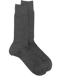 ZEGNA - Logo-Print Mid-Calf Socks - Lyst