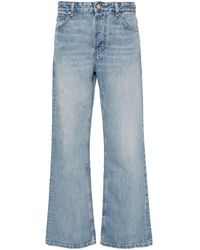 Ganni - Halbhohe Straight-Leg-Jeans - Lyst