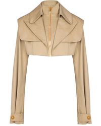 Balmain - Cropped Gabardine Jacket - Lyst