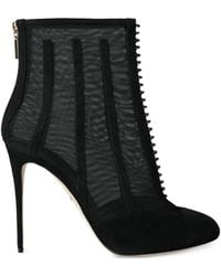 Dolce & Gabbana - Suede Mesh-Panel Ankle Boots - Lyst