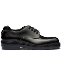 Prada Leather Derby Shoes in Black for Men Lyst UK