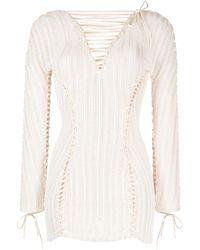 Isa Boulder - Loose-knit Long-sleeve Minidress - Lyst