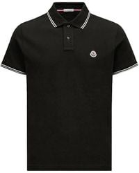 Moncler - Polo Con Parche Del Logo - Lyst