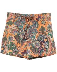 Etro - Drawstring Swim Shorts With Paisley Print - Lyst