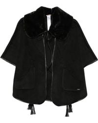 Twinset - Faux-Fur Collar Tassel Cape - Lyst