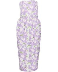 BERNADETTE - Violet Floral Strapless Dress - Lyst