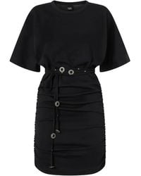 Pinko - Jurk Met Ruches En Trekkoord - Lyst