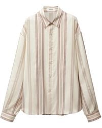 Versace - Striped Silk Loose Shirt - Lyst