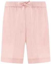 Paul & Shark - Drawstring Linen Shorts - Lyst