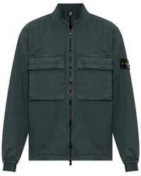 Stone Island - 1200024 Stretch Organic Broken Twill Cotton Old Effect Overshirt - Lyst