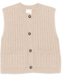 Allude - Cable-Knit Button-Up Cardigan - Lyst