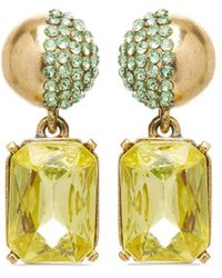 Oscar de la Renta - Half Pavé-crystal Earrings - Lyst