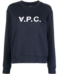 A.P.C. - Vpc Logo-print Cotton Sweatshirt - Lyst