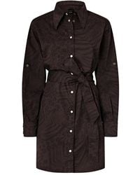 Pinko - Midi-Jurk Met Dierenprint En Ceintuur - Lyst