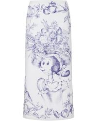 Moschino - Midi-Rok Met Print - Lyst