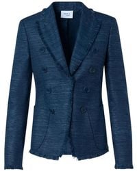 Akris Punto - Button-Fastening Frayed-Trim Fitted Jacket - Lyst