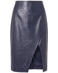 Nicholas - Croc-Effect Midi Skirt - Lyst