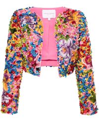 Carolina Herrera - Sequin-embellished Cropped Jacket - Lyst