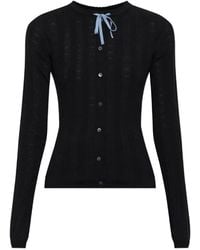 Marni - Bow-Detail Pointelle-Knit Cardigan - Lyst