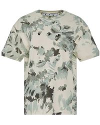 Off-White c/o Virgil Abloh - Floral-Print Logo-Print T-Shirt - Lyst