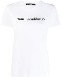 Karl Lagerfeld Camiseta con logo estampado - Blanco