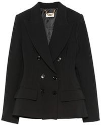 Elisabetta Franchi - Double-Breasted Peaked-Lapel Blazer - Lyst