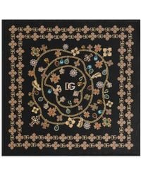 Dolce & Gabbana - Zijden Sjaal Met Geborduurde Bloemen - Lyst