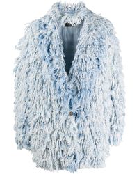 Alanui Oversized Textured Coat - Blue