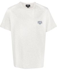 A.P.C. - T-Shirt mit Logo-Stickerei - Lyst