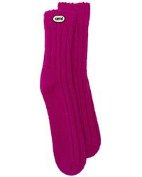 Ami Paris - Ribbed-Knit Logo-Patch Socks - Lyst