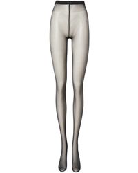 Burberry Monogram Motif Seamed Tights - Black