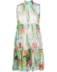 Philipp Plein - Georgette Short Dress With Flower - Lyst