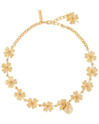 Oscar de la Renta - Floral-appliqué Chain Necklace - Lyst