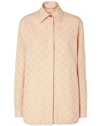 Fendi - Broderie-Anglaise Long-Sleeve Shirt - Lyst