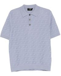 Fendi - Logo-Pattern Polo Shirt - Lyst